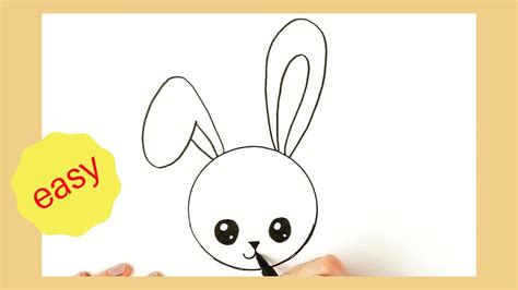 Cartoon Rabbit Drawing Easy - Cute Drawing Kids Draw Step Easy Cartoon ...