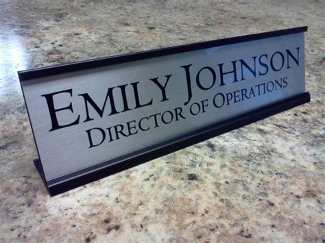 Personalized Desk Name Plate Nameplate Silver With Black Metal | Etsy ...