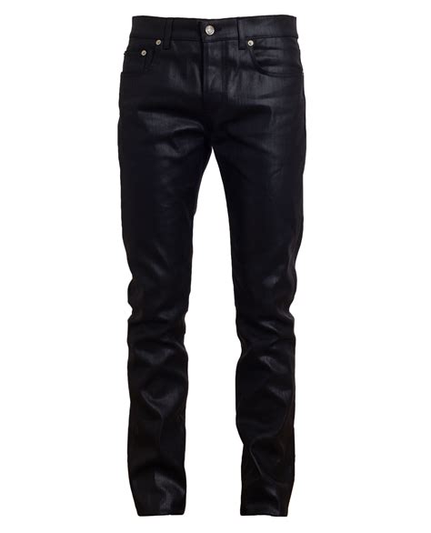 Saint Laurent Coated Denim Jeans in Black for Men | Lyst