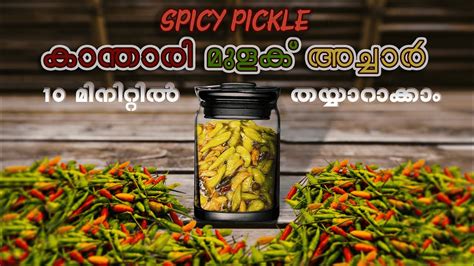 Kanthari Mulaku Pickle || കാന്താരി മുളക് അച്ചാർ എളുപ്പത്തിൽ || Chilli ...