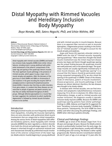 (PDF) Distal myopathy with rimmed vacuoles and hereditary inclusion ...