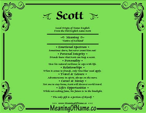 Scott - Meaning of Name