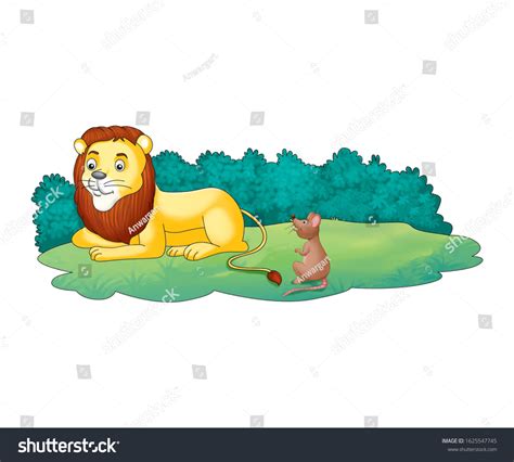 Illustration Lion Mouse Talking Stock Illustration 1625547745 ...