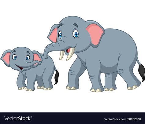 Mother And Baby Elephant Cartoon Pictures - Baby Viewer