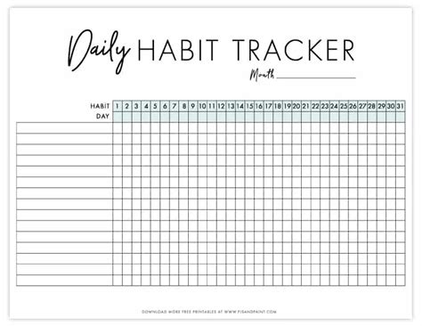 Daily Habit Tracker | Free Printable | Achieve Your Goals!