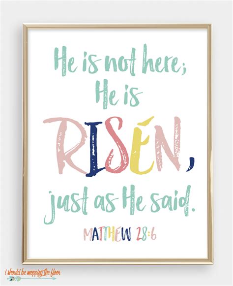 Colorful Printable Easter Bible Scriptures | i should be mopping the floor