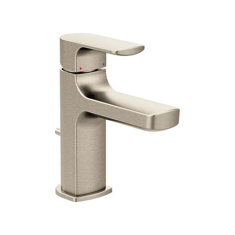 MOEN Rizon Single Hole Single-Handle Bathroom Faucet in Brushed Nickel ...