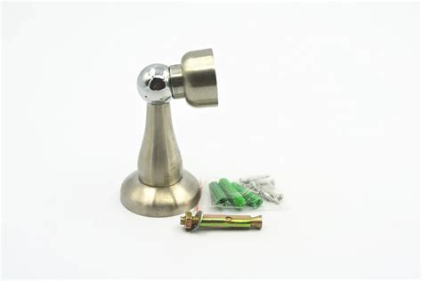 Door Silver Tone Stainless Steel Holder Magnetic Stopper Doorstop 82mm ...