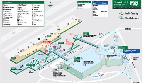 MSP Terminal 2 (Humphrey) | Newark airport, Airport map, Airport terminal