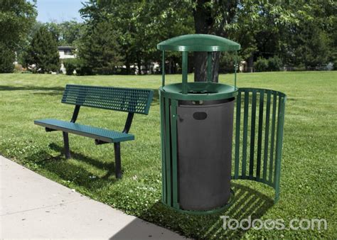 Outdoor Metal Trash Can with Lid - Todoos