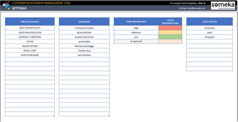 Excel CRM Template for Customer Relationship Management