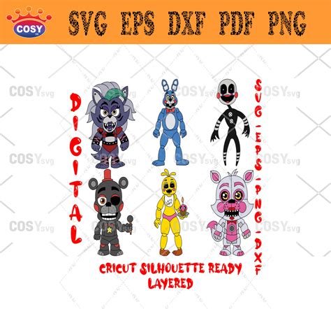 Fnaf Bundle Svg, Five Nights Freddy Svg, Freddy Svg Fnaf, Strong Mom ...