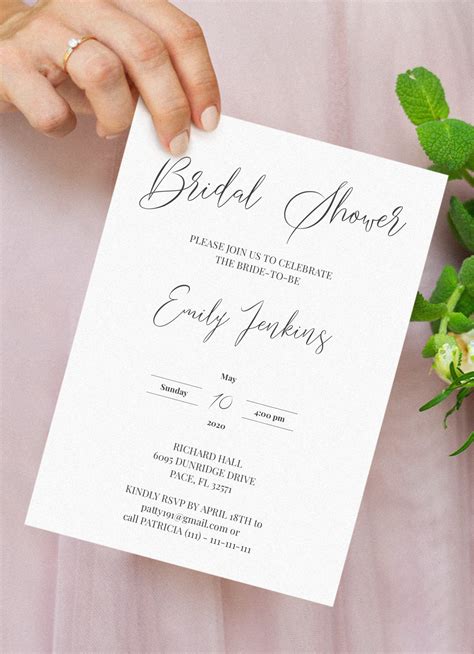 Download Printable Classic Elegant Bridal Shower Invitation PDF