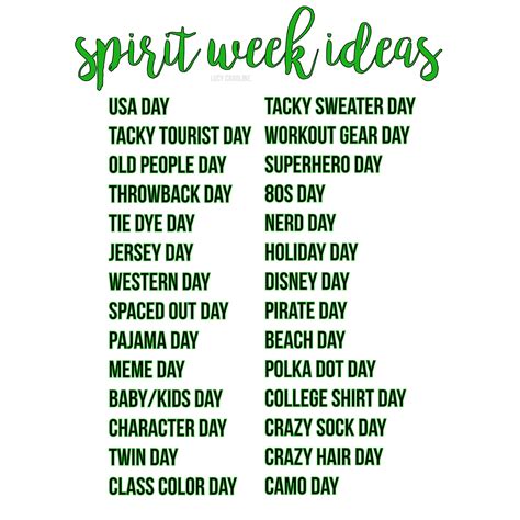 spirit week ideas!!! Spirt Week Ideas, Spirit Week Themes, Spirit Day ...