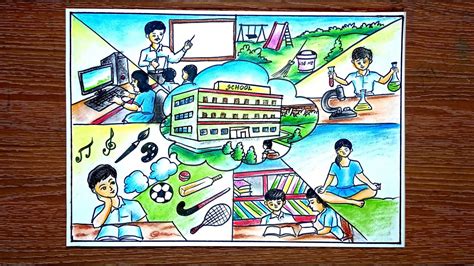 My Dream School | 🧖🏽‍♂️ 🏫| Drawing on Quality Education | Painting on ...