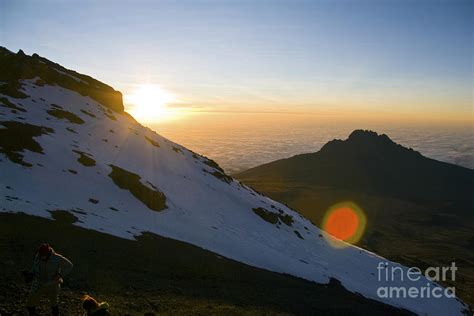 Kilimanjaro Sunrise with Climbers Photograph by Scotts Scapes - Fine ...