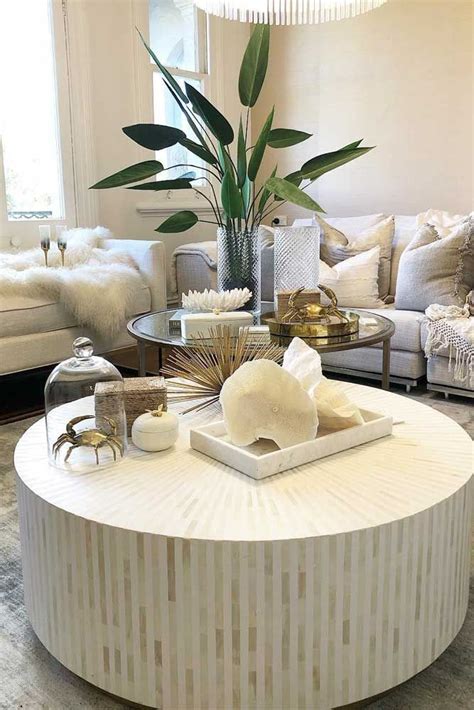 20++ Round Coffee Table Decor Ideas - PIMPHOMEE