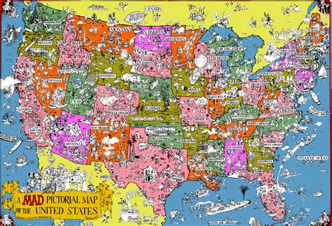 A MAD Pictorial Map of the USA - 8K Ultra HD Wallpaper