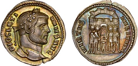 Roman Imperial coin of Emperor Diocletian struck 294-295 AD. AR ...