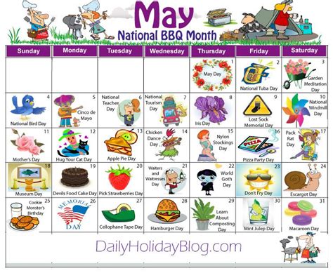 Download your free May Daily Holidays Calendar! Fun! | Wacky holidays ...