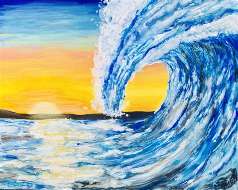 how to paint waves with acrylic - Jonelle Hilliard