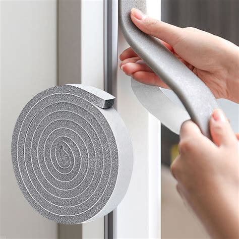 1.5cm*2M Adhesive Foam Weather Draught Excluder Seal Door Window gap ...