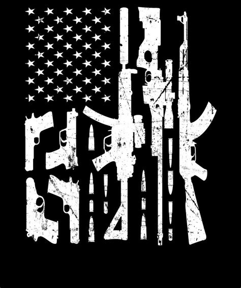 Gun American Flag USA Digital Art by Michael S - Fine Art America