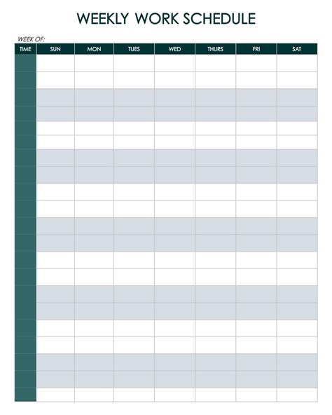 Free Printable Blank Work Schedules Free Printable | Images and Photos ...