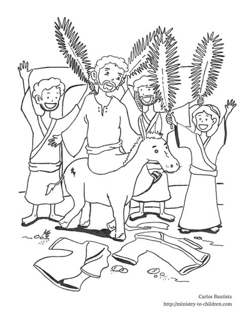 Palm Sunday Coloring Page - Jesus' Triumphant Entry Printable