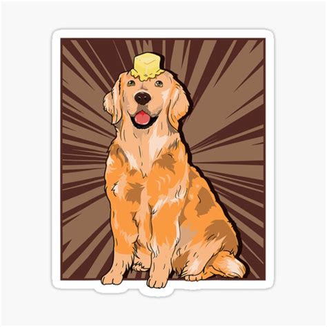 "Butter Dog Meme Cute Golden Retriever Dank Meme" Sticker for Sale by ...