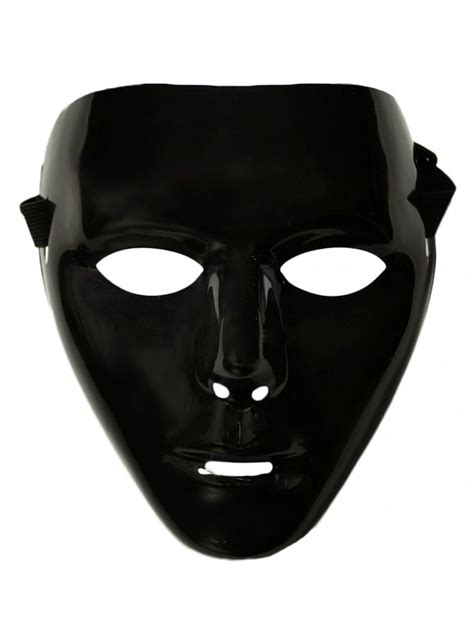 Adults Female Blank Black Halloween Face Mask Facemask Costume ...