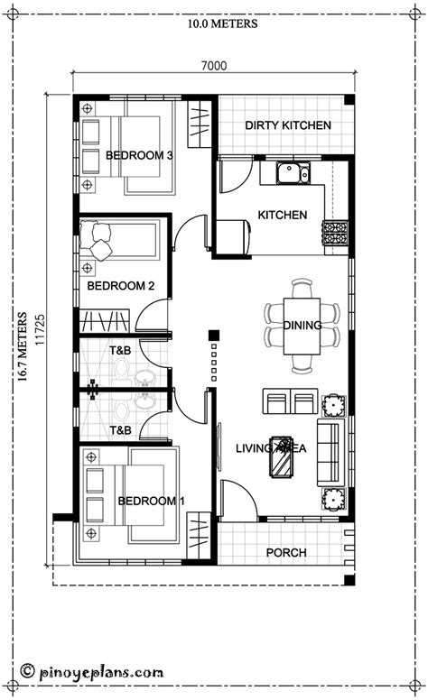 Single Storey 3-Bedroom House Plan | Pinoy ePlans