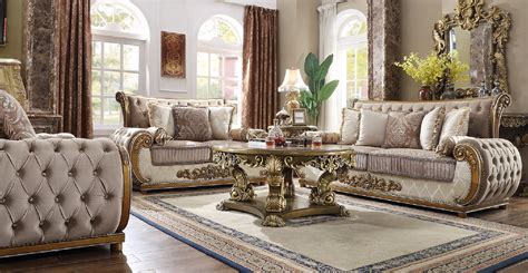 HD 25 Homey Design Upholstery Living Room Set Victorian, European ...