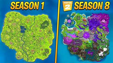 Evolution Of The Entire Fortnite Map (Season 1 - Chapter 2 Season 8 ...