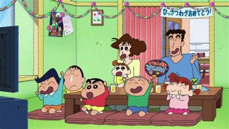 Shin Chan family and friend all together on Sunday | Cute cartoon ...