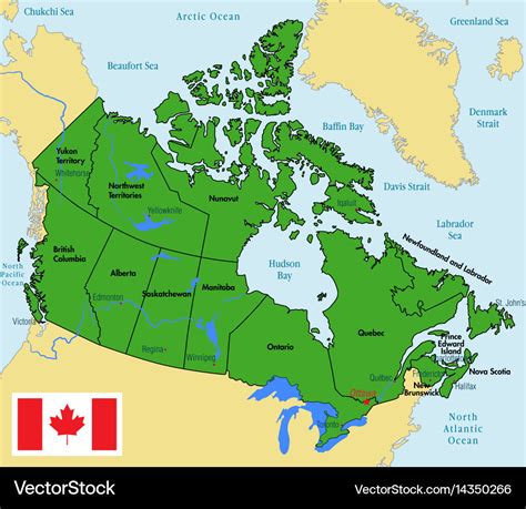 A Map Of Canada With Provinces And Capitals World Maps New Canada Map ...