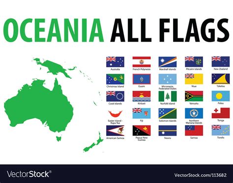 Oceania all flags Royalty Free Vector Image - VectorStock