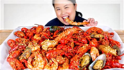 MUKBANG SEAFOOD BOIL! 먹방 (EATING SHOW!) KING CRAB + GIANT SHRIMP ...