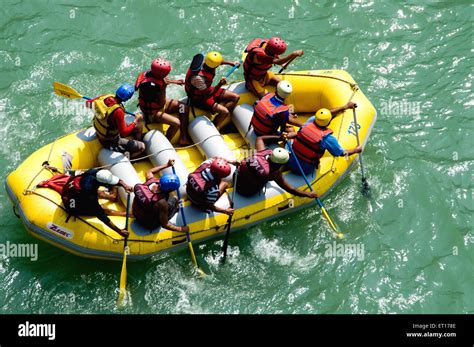 River rafting in River Ganga Ganges Rishikesh Uttaranchal Uttarakhand ...