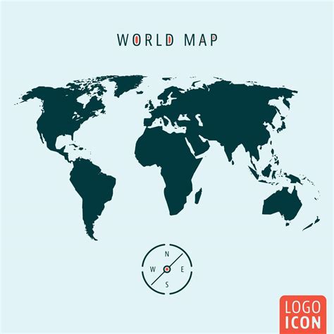 Icono del mapa mundial aislado 557307 Vector en Vecteezy