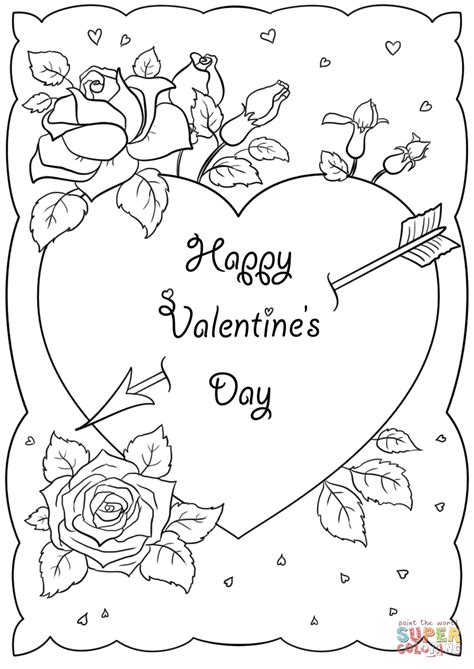 Printable Coloring Valentines Day Cards