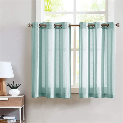 CURTAINKING Kitchen Curtains 24 inch Length Farmhouse Tier Curtains for ...