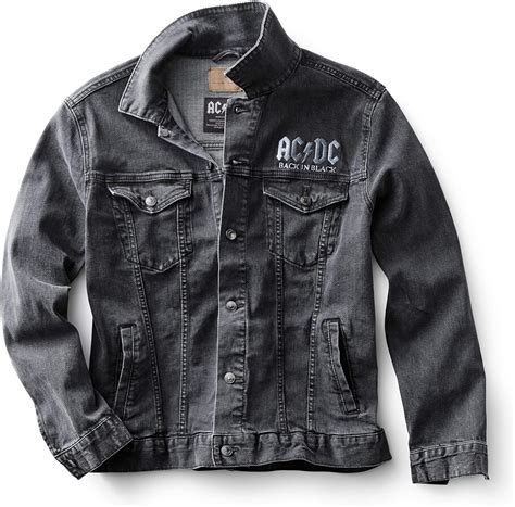 AC/DC Limited Edition 'Back In Black' Denim Jacket, Medium: Amazon.co ...