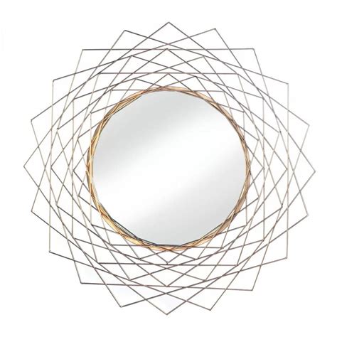 Golden Geometric Wall Mirror | Mirror design wall, Antique mirror wall ...