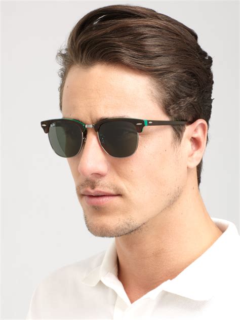 Ray-ban Plastic Clubmaster Sunglasses in Gray for Men | Lyst