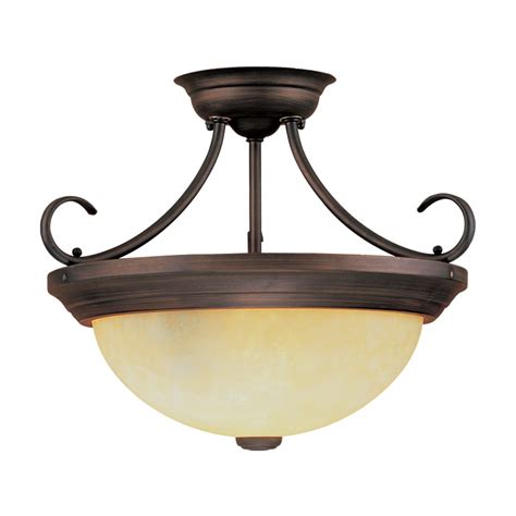 Shop Millennium Lighting 13-in W Rubbed Bronze Frosted Glass Semi-Flush ...