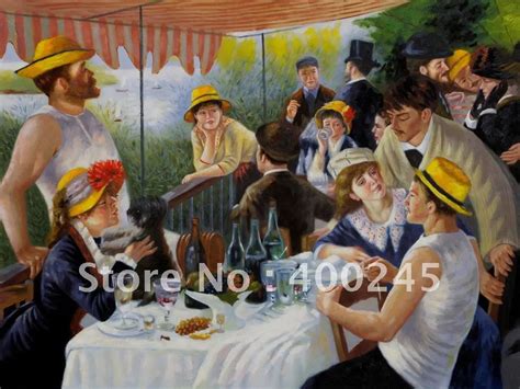 Oil painting of people Luncheon of the Boating Party by Pierre Auguste ...