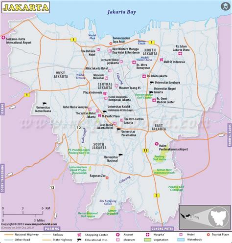 Jakarta Map | Map of Jakarta City, Indonesia | Map, Print images, Jakarta