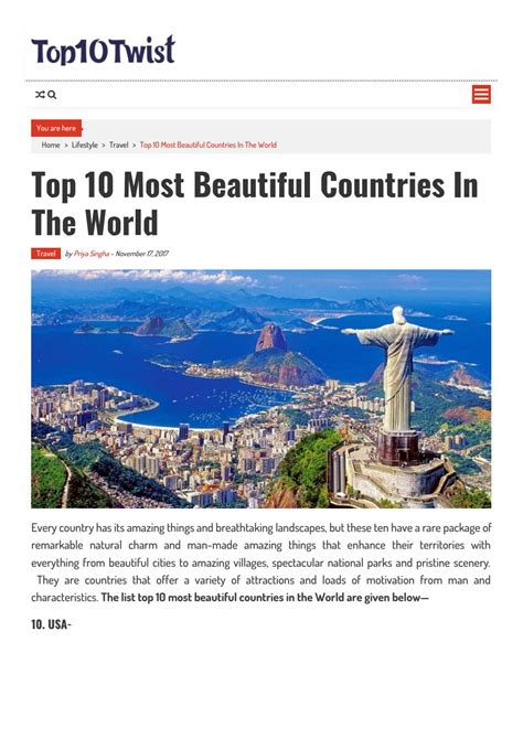 Top 10 Most Beautiful Country In The World