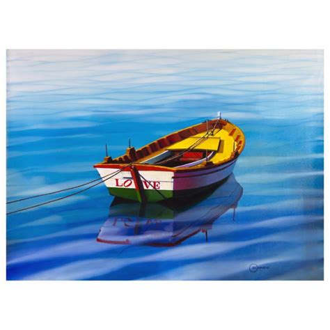 Orlando Quevedo Signed "The Love Boat" 44x31 Original Acrylic Painting ...